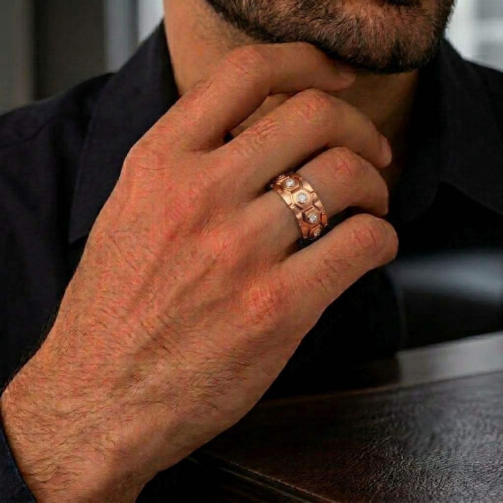 MEN ROUND DIAMOND RING #GR 00038